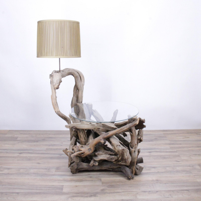 Mid Century Driftwood Lamp Table