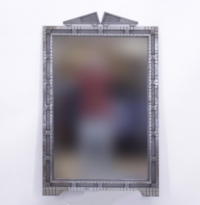 Image for Lot Edgar Brandt Style Iron Mirror, 20th C.