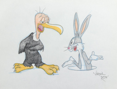 Image for Lot VIRGIL ROSS - BEAKY BUZZARD BUGS BUNNY - DRAWING