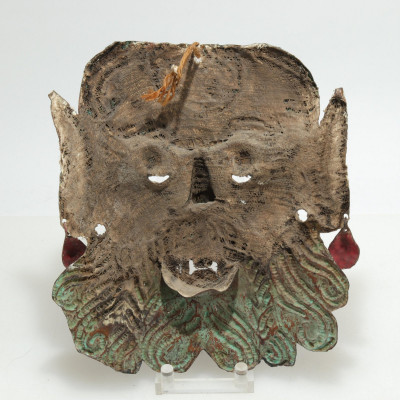 Fanged Man, Mexican Polychromed Copper Dance Mask