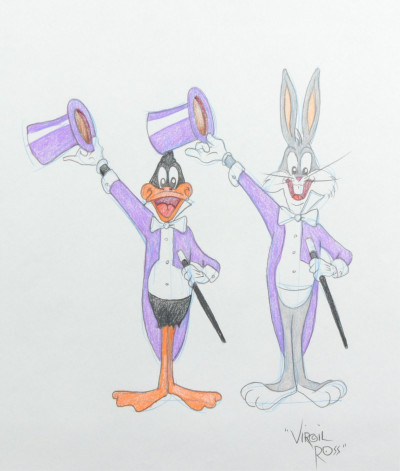 Image for Lot VIRGIL ROSS - BUGS BUNNY DAFFY DUCK - DRAWING