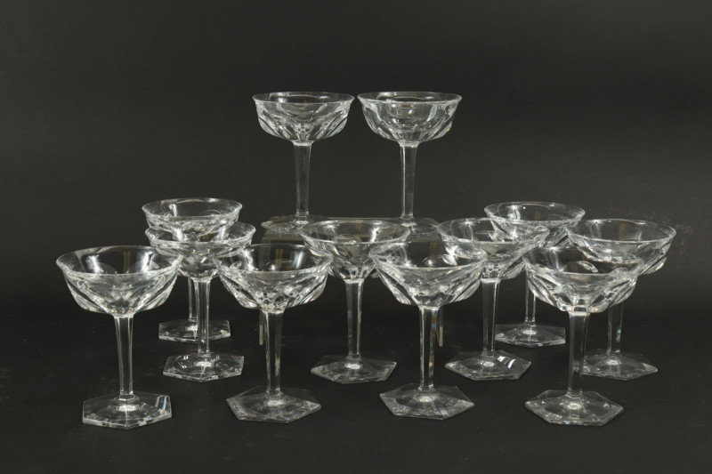 Set of 12 Baccarat Malmaison Champagne Glasses