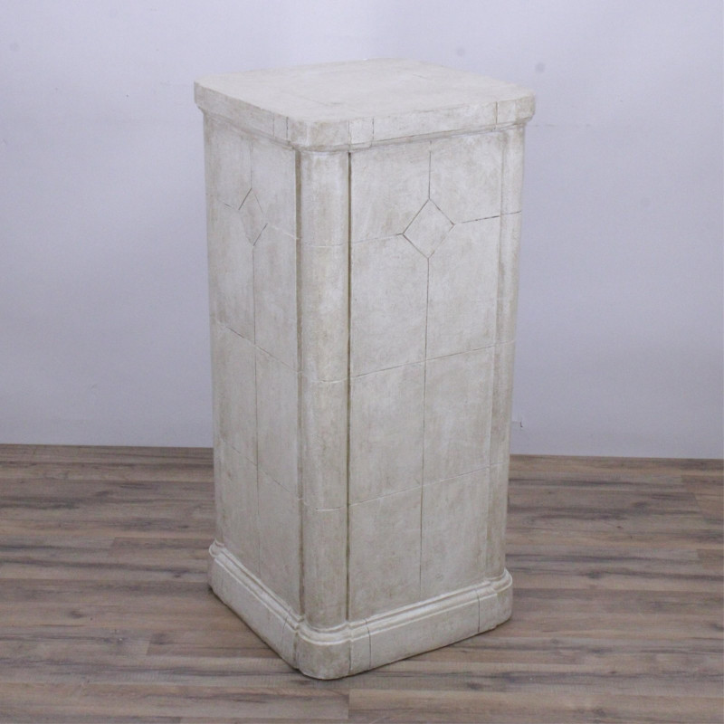 Gothic Style Faux Marble Painted Plaster Pedestal