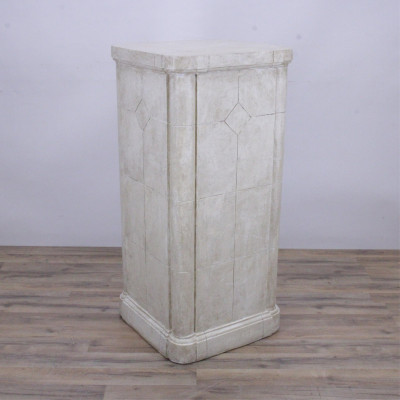 Image for Lot Gothic Style Faux Marble Painted Plaster Pedestal