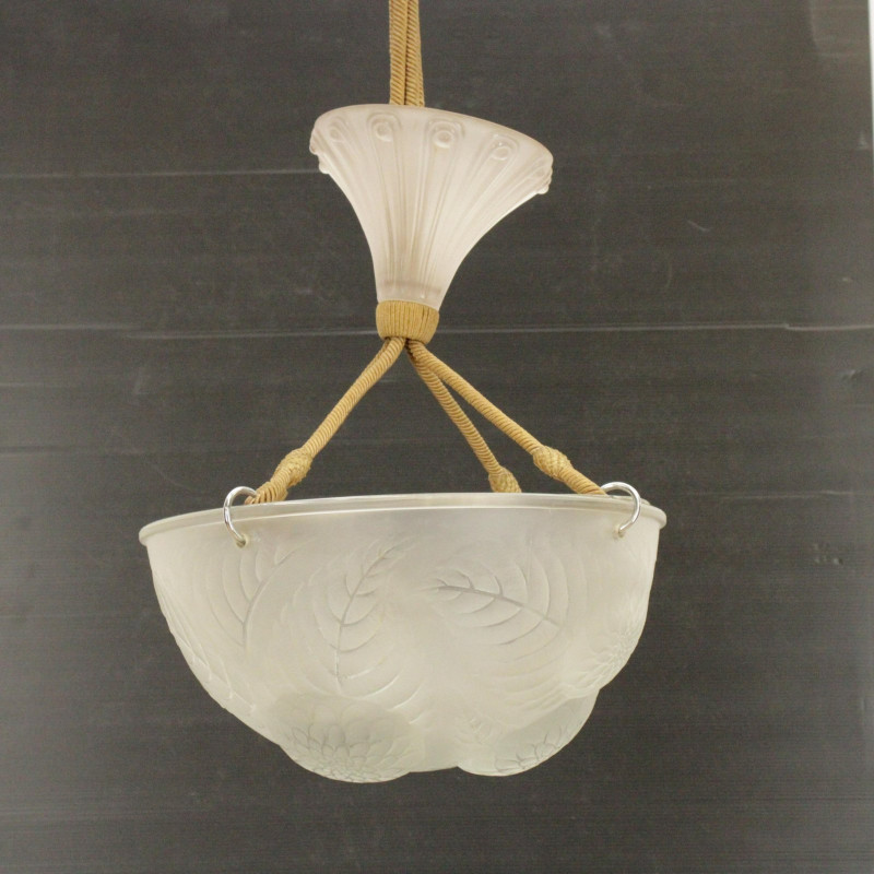 Rene Lalique Frosted Glass Ceiling Fixture