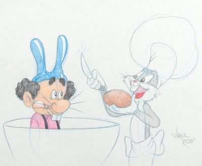 Image for Lot VIRGIL ROSS - FRANCOIS & BUGS BUNNY - DRAWING