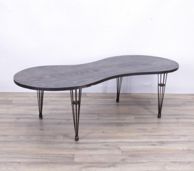 Image for Lot Mid Century Iron & Pine Coffee Table