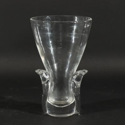 5 Modern Glass Vases, Bowls; Steuben, Orrefors