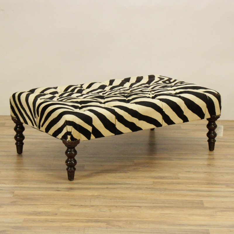 George Smith Style Zebra Hide Ottoman