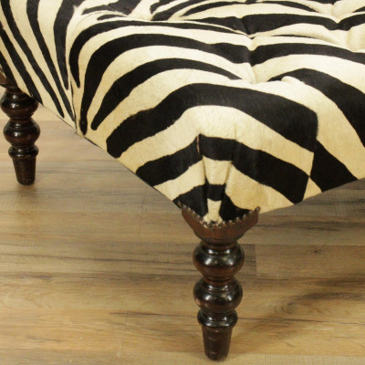 George Smith Style Zebra Hide Ottoman