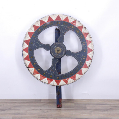 Carnival Wheel of Chance, double sided, 20th C.