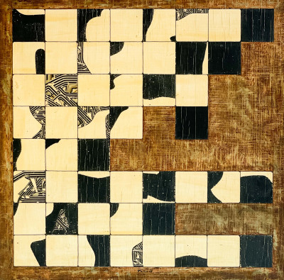 Image for Lot Vladimir Fuka - Untitled (Grid in Brown, Beige, Black)