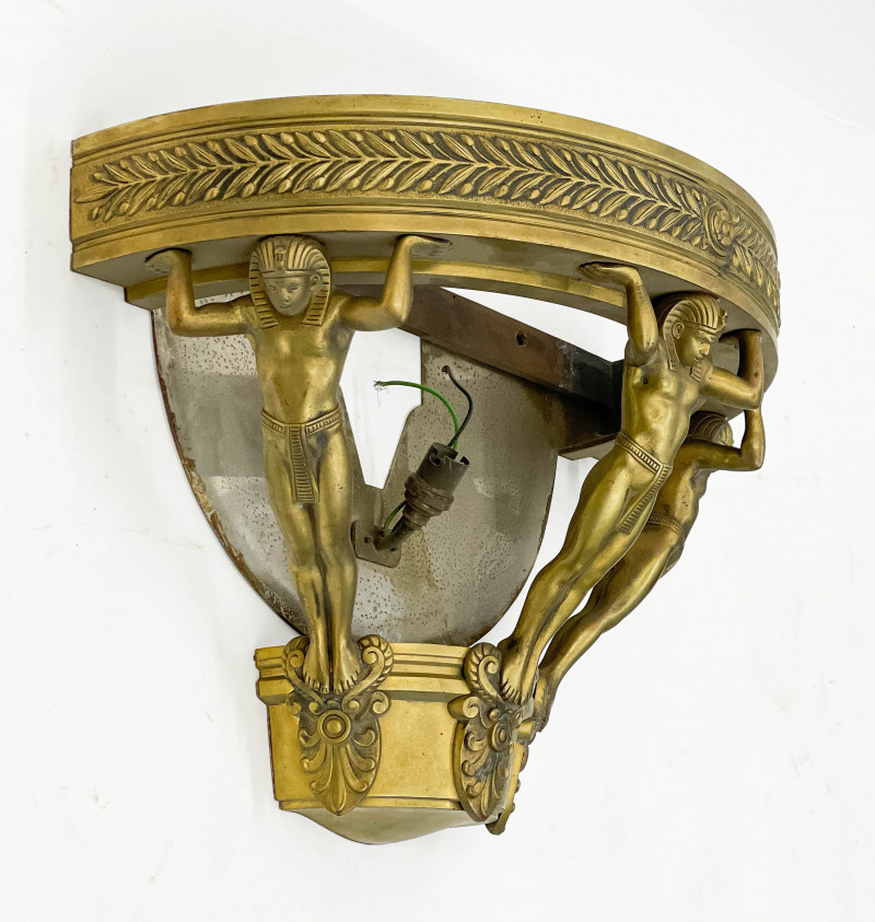 Egyptian Revival Bronze Wall Sconce