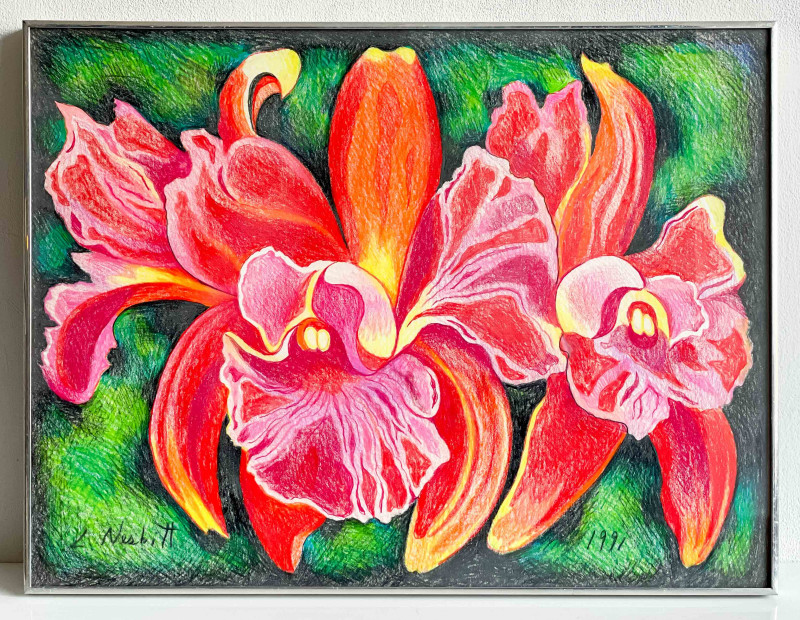 Lowell Nesbitt - Untitled (Red Orchids)