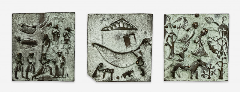 Unknown Artist - 3 Small Plaques Depicting Biblical Scenes