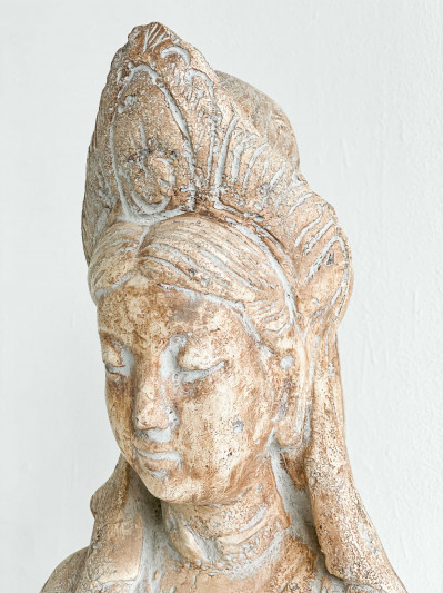 Cast Plaster Figure of Guanyin