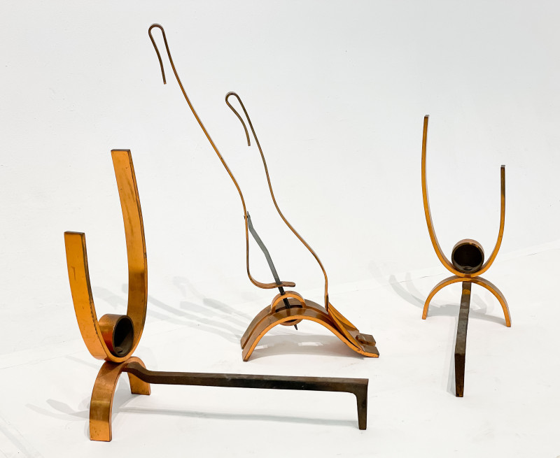 Donald Deskey - Copper Andirons and Fire Tools