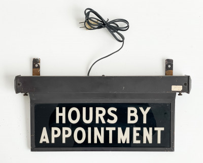 'Hours By Appointment' Illuminated Sign