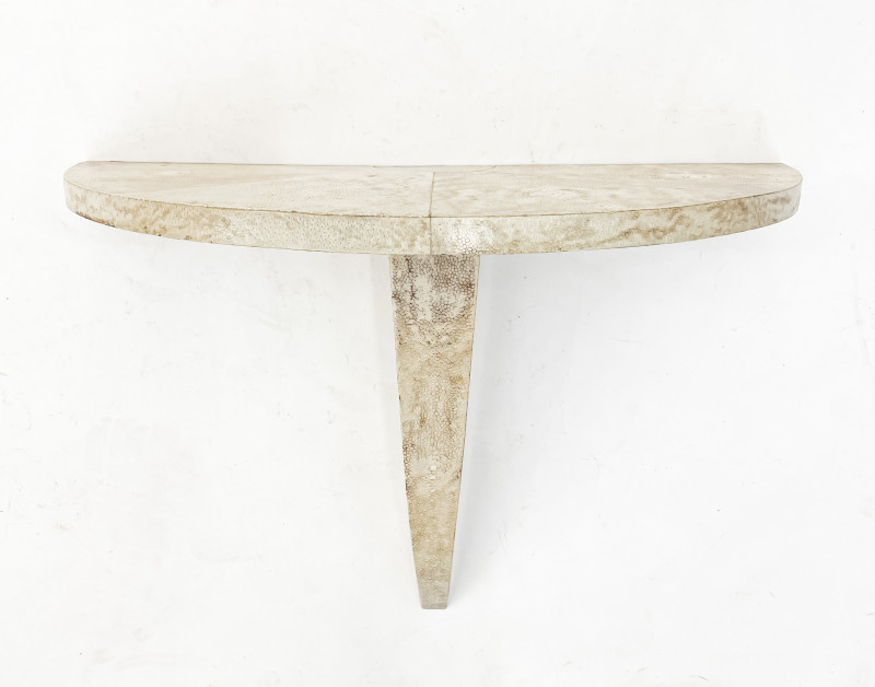 Shagreen Wall-Mounted Demilune Console