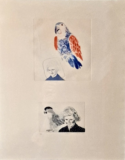 Image for Lot David Hockney - My Mother with a Parrot