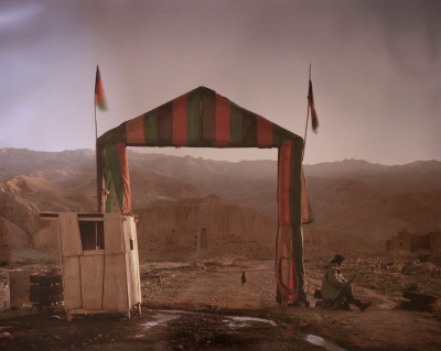 Image for Lot Simon Norfolk - Victory arch built by the Northern Alliance at the entrance to a
local commander’s HQ in Bamiyan, from "Afghanistan:
Chronotopia"