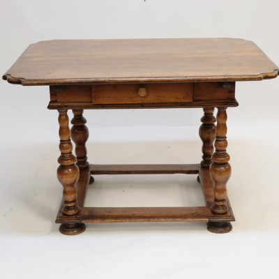 Image for Lot Swiss Baroque Walnut Center Table, 17-18th C
