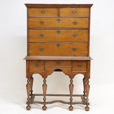 Image for Lot 18th C. American William & Mary Style Tallboy