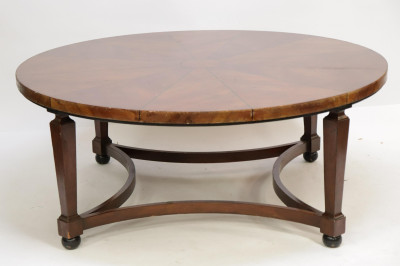 Image for Lot Baroque Style Inlaid Mahogany Coffee Table