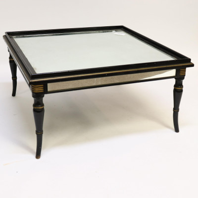 Image for Lot Regency Style Black Lacquered Coffee Table