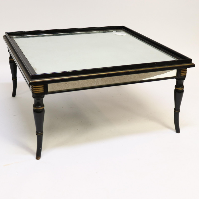 Regency Style Black Lacquered Coffee Table