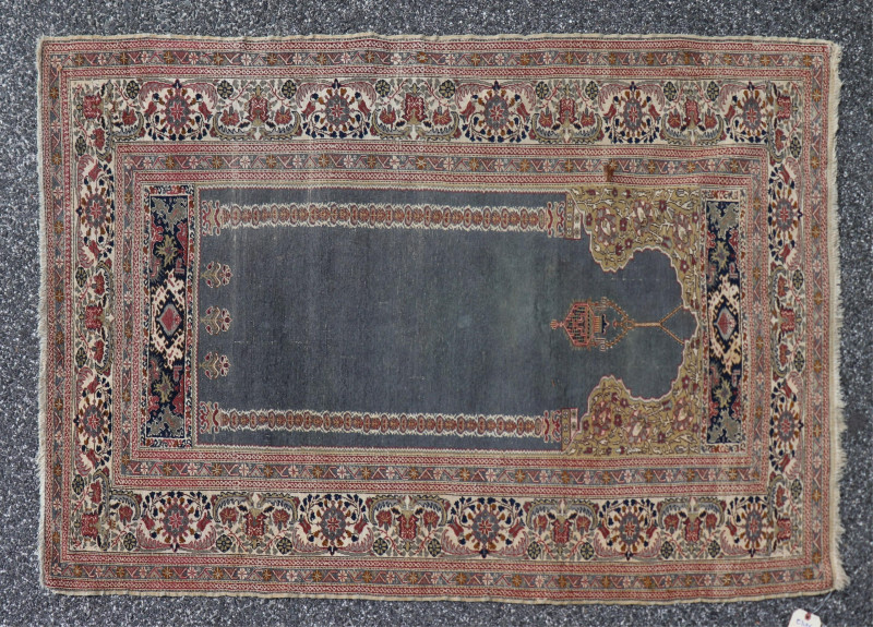 Keysari, Turkish Artificial Silk & Wool Prayer Rug