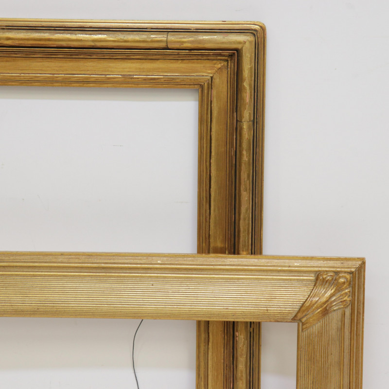 2 Gilt Wood Frames, one carved