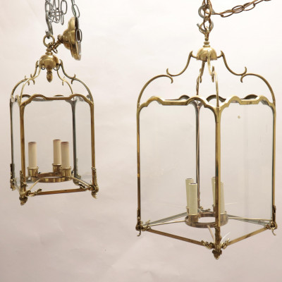 Image for Lot 2 Virginia Metalcrafters Brass Hanging Lanterns