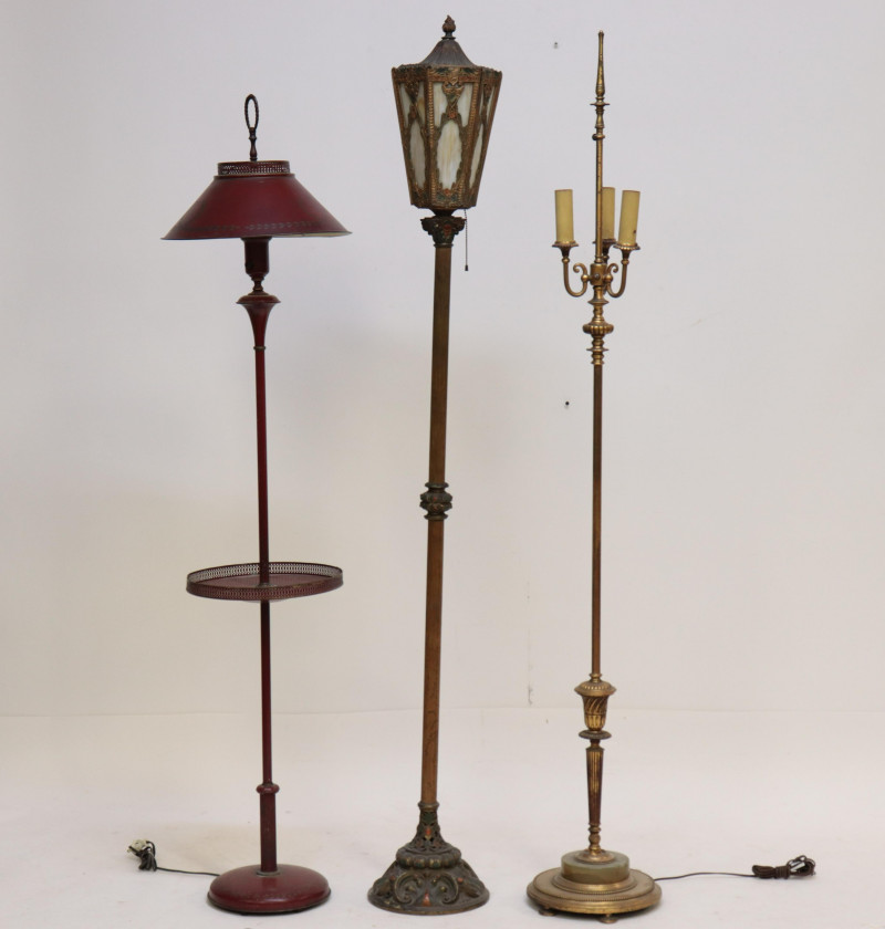 3 Metal Venetian Lantern Style Floor Lamps