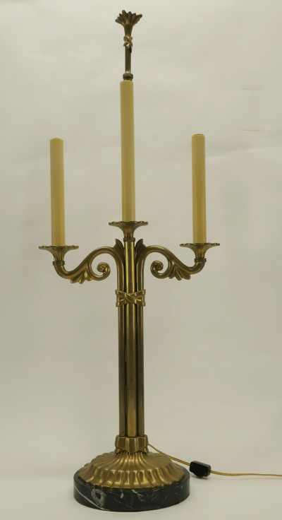 Image for Lot Two-Light Candelabra Form Chapman Table Lamp
