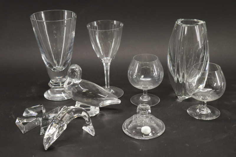 9 Pieces of Clear Baccarat Glass