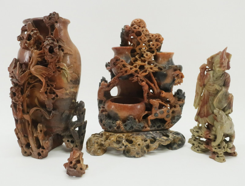 3 Chinese Soapstone Carvings