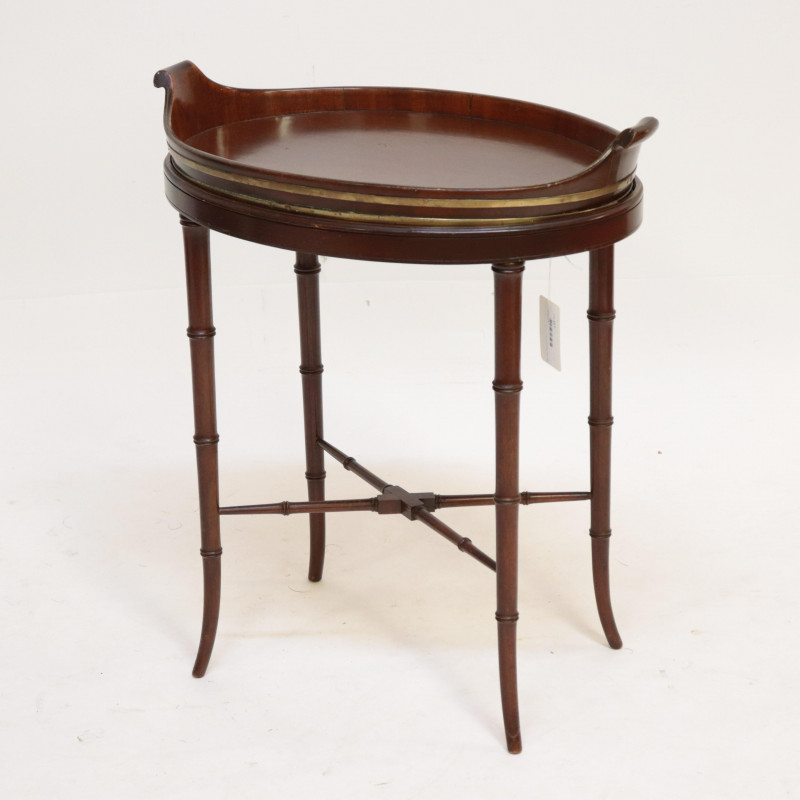 English Wood/Brass Oval Tray, 18th-E.19th C