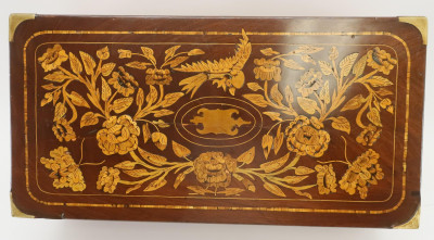 Image for Lot Dutch Marquetry and Mahogany Lap Desk