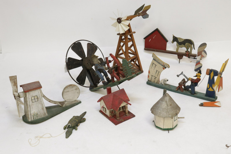 Vintage Folk Art - Whirligigs, Birdhouses, Toy