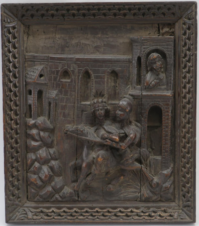 Image for Lot Poss. German, 17th C or ltr., Wooden Bas Relief