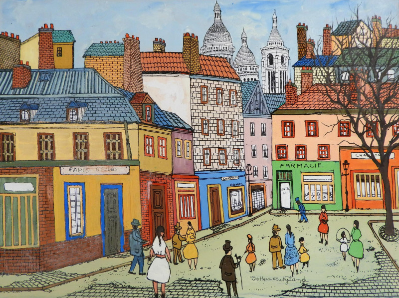 Johannes Nyland - Illustrative Street Scene O/C