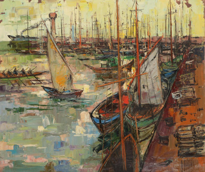 Image for Lot A. Durand - Impressionist Sailboats