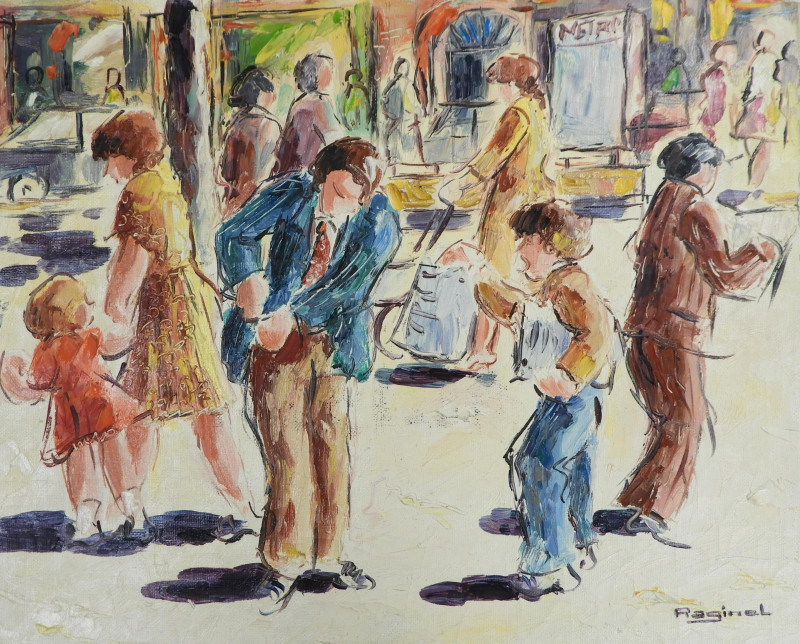 Impressionist Street Scene, Signed Reginel