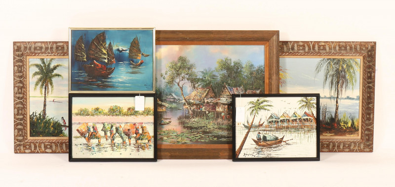 6 Southeast Asian Paintings, O/C