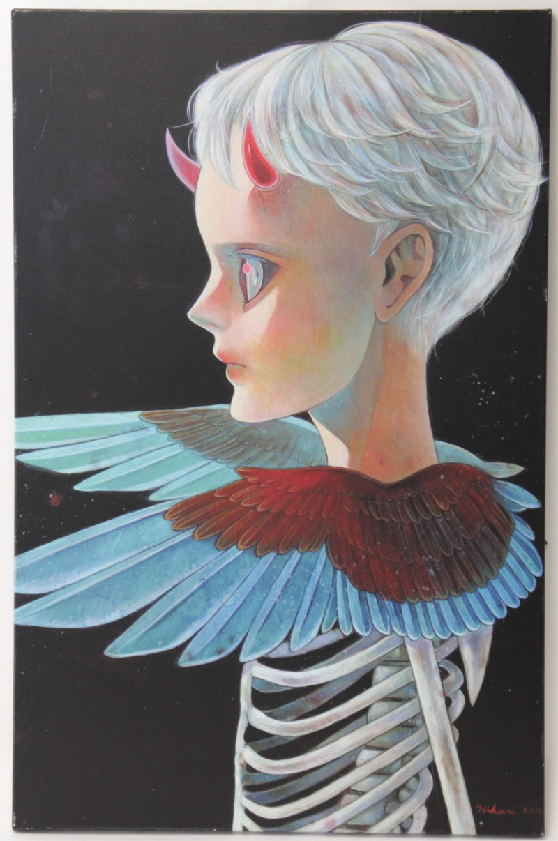 Hikari Shimoda, b.1984, Winged Skeleton Girl, O/C