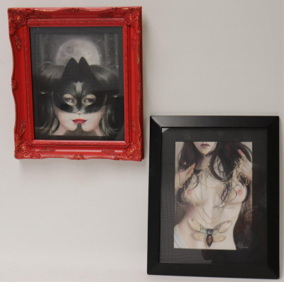 Image for Lot Megan Buccerre, 2 Works - Cat Woman and Nude