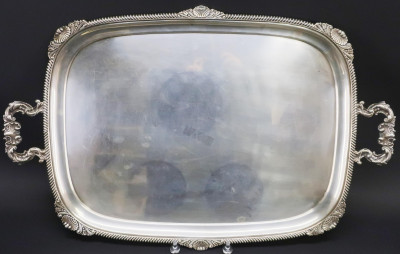 Image for Lot English Silver 2-Handled Tea Tray, c 1924