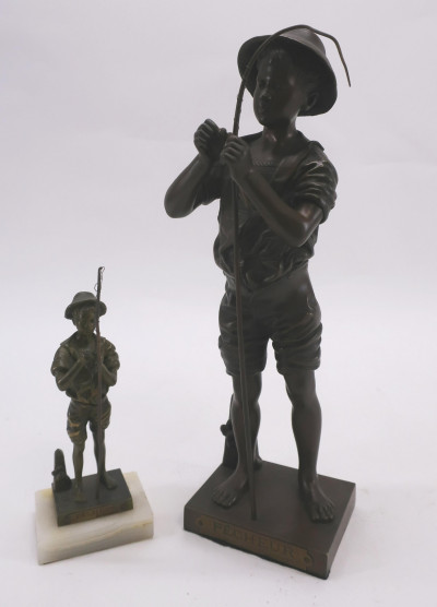Image for Lot Adolphe Jean Lavergne, 2 Bronzes "Pecheur"