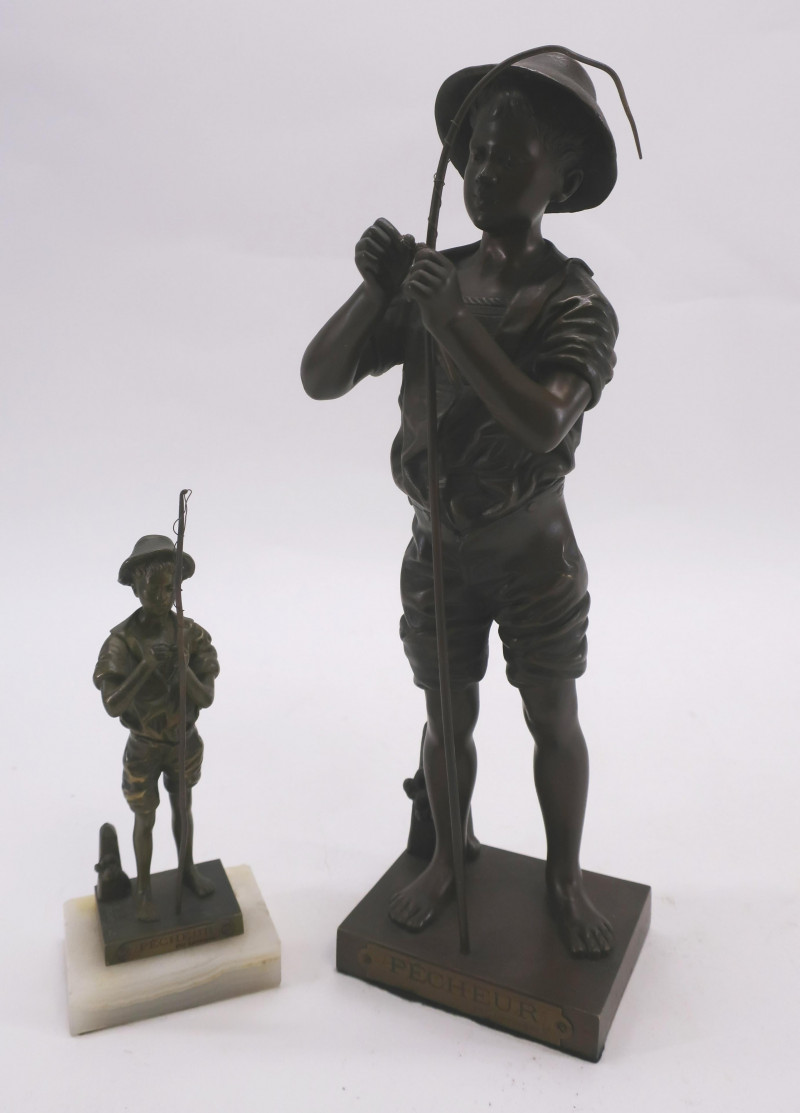 Adolphe Jean Lavergne, 2 Bronzes "Pecheur"